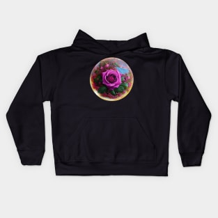 Rose in the glass ball Kids Hoodie